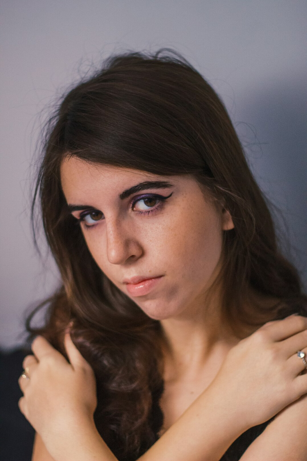 Portrait of a young woman with dark hair